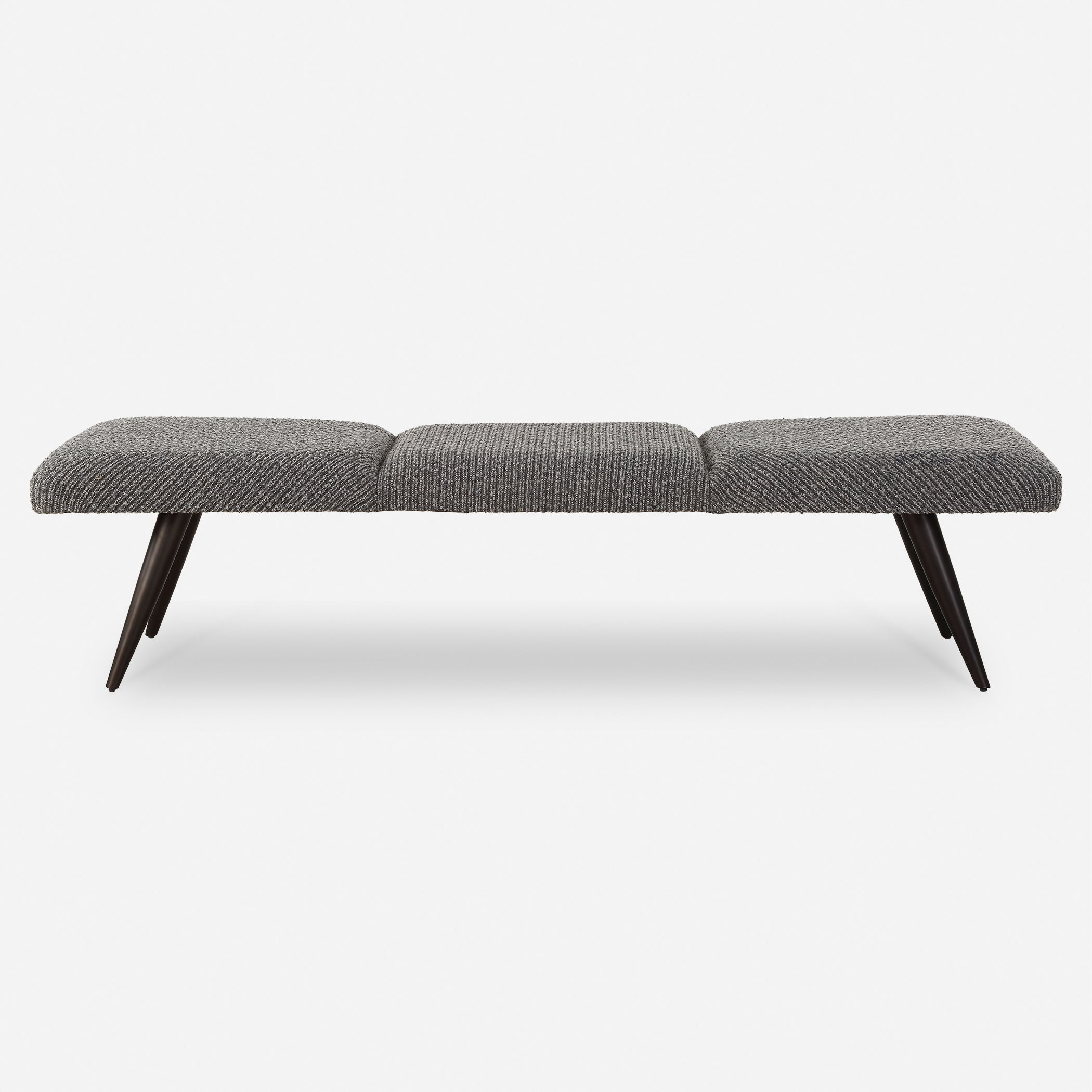 Bowtie Charcoal Fabric Bench, Furniture by Uttermost, 72.5" width x 18" height x 20" depth View 1
