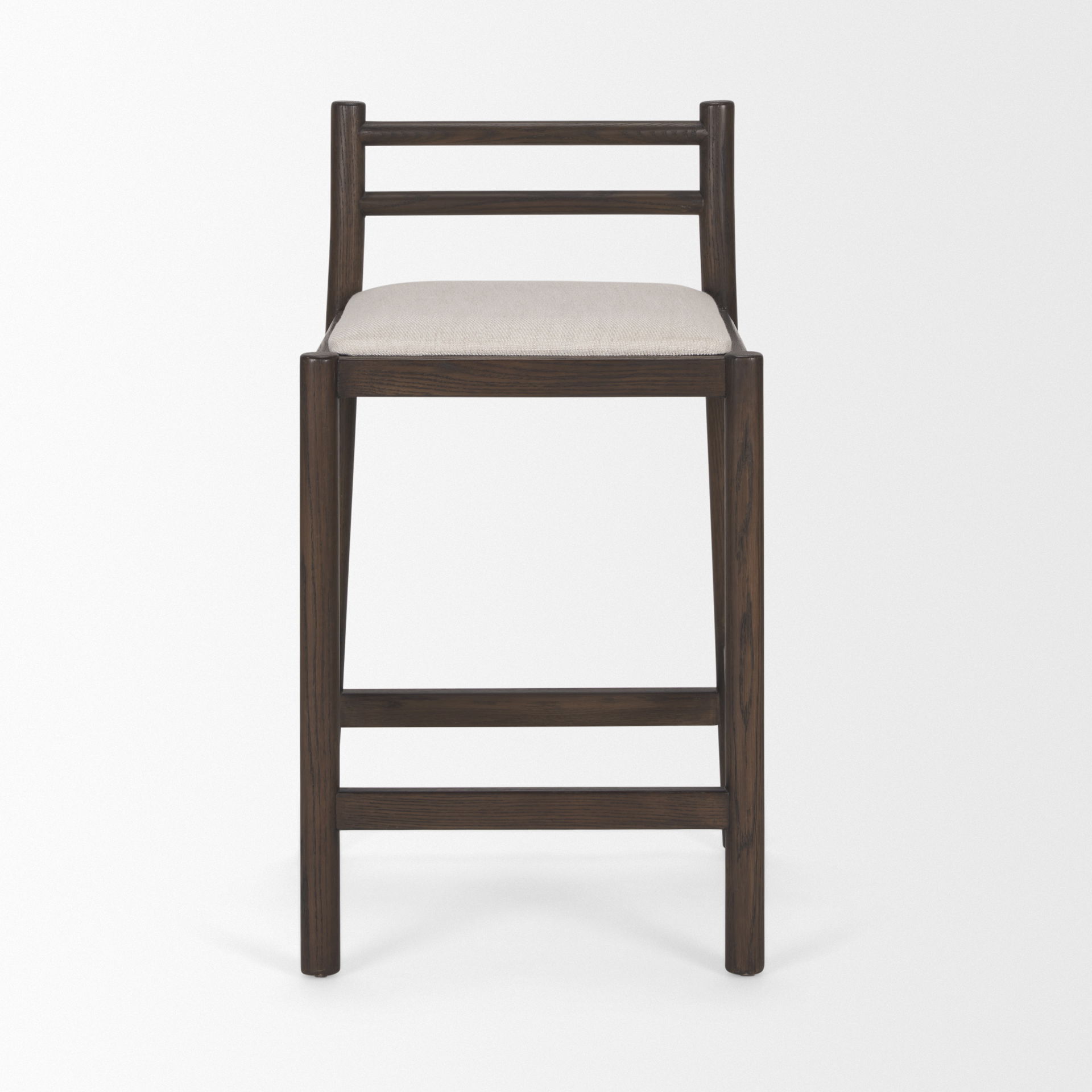 Sam Dark Brown Wood with Cream Fabric Counter Stool large image 