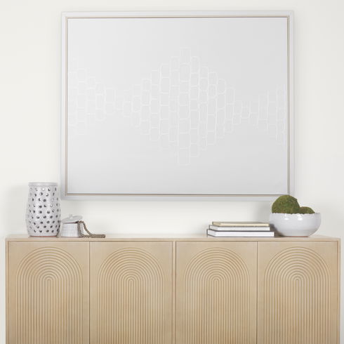 Tucker Light Brown Wood with Carved Arch Pattern 4 Door Sideboard