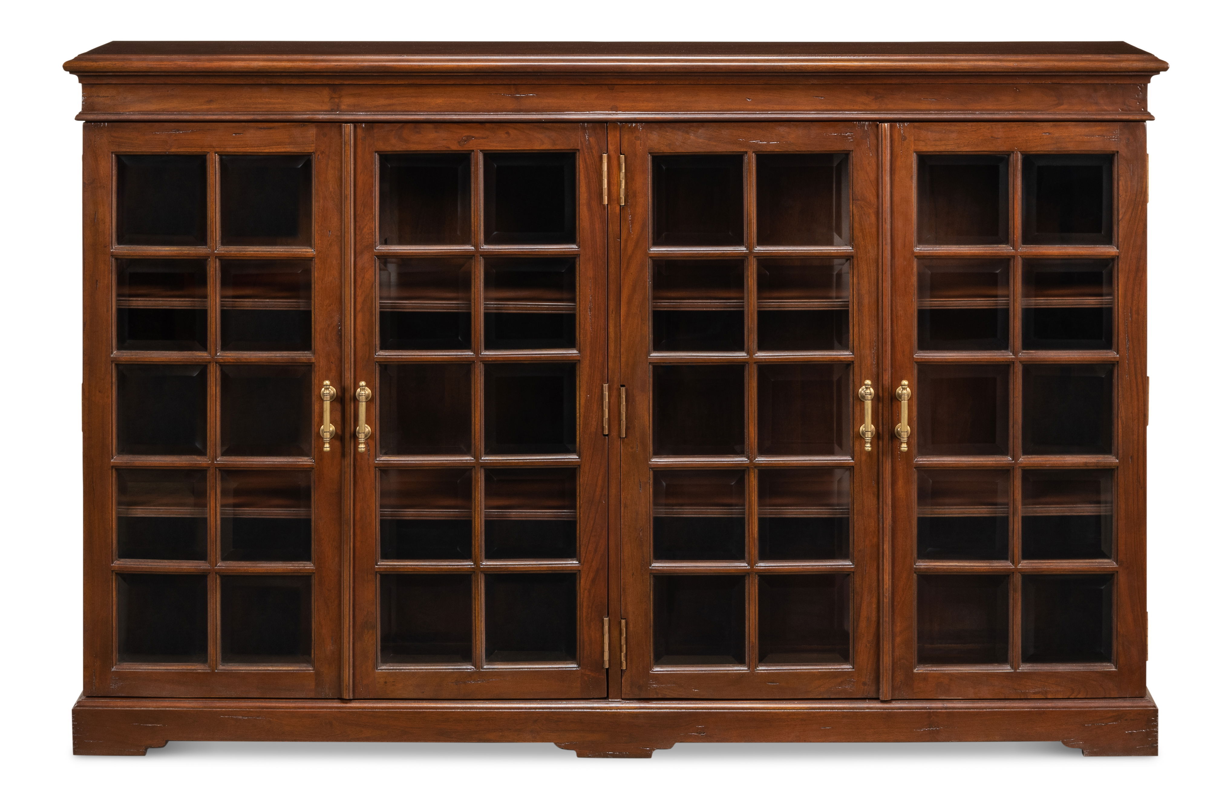 Carmel-By-The-Sea Bookcase, Walnut, Shelving & Bookcase by Sarreid, 67" length x 13" width x 43" height View 2