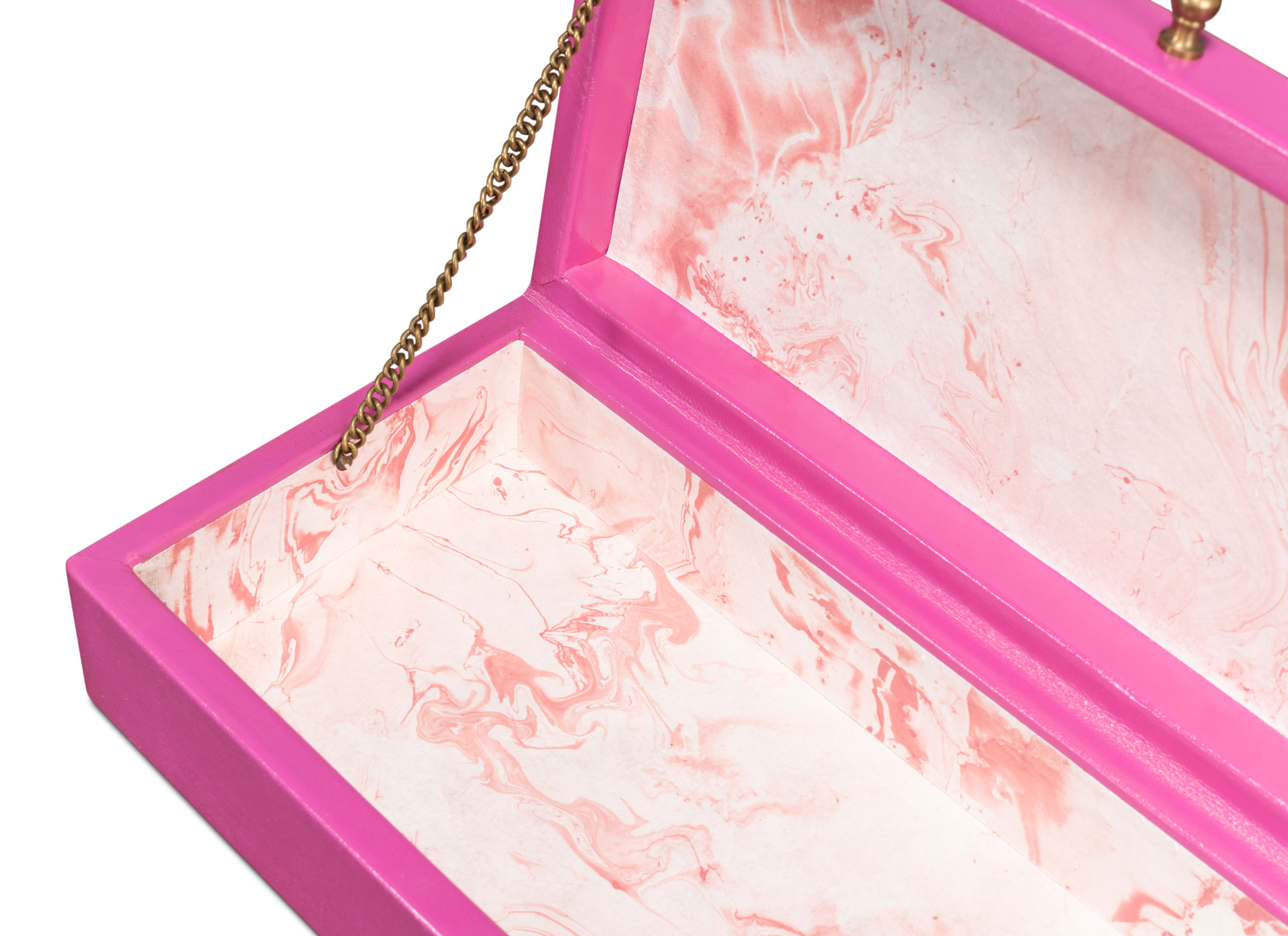 Gatsburg Shagreen Box, Pink, Set Of 2, Decor by Sarreid, 12" length x 6" width x 3" height View 12