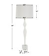 Helena Slender White Table Lamp, by Uttermost, 14" width x 36" height x 14" depth thumbnail 3