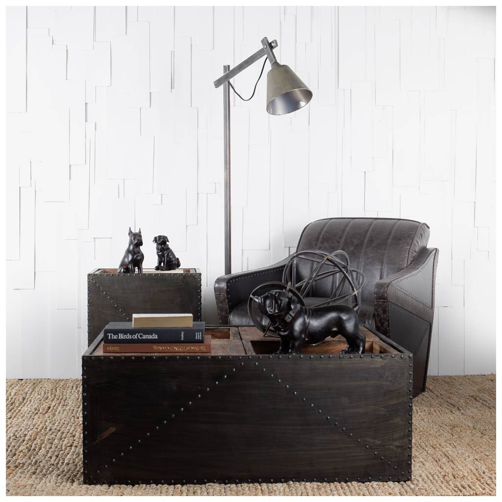 Hugo 5L x 13W Black Resin Bulldog, Decorative Object by Mercana, 5" length x 12.99" width x 8.27" height View 2