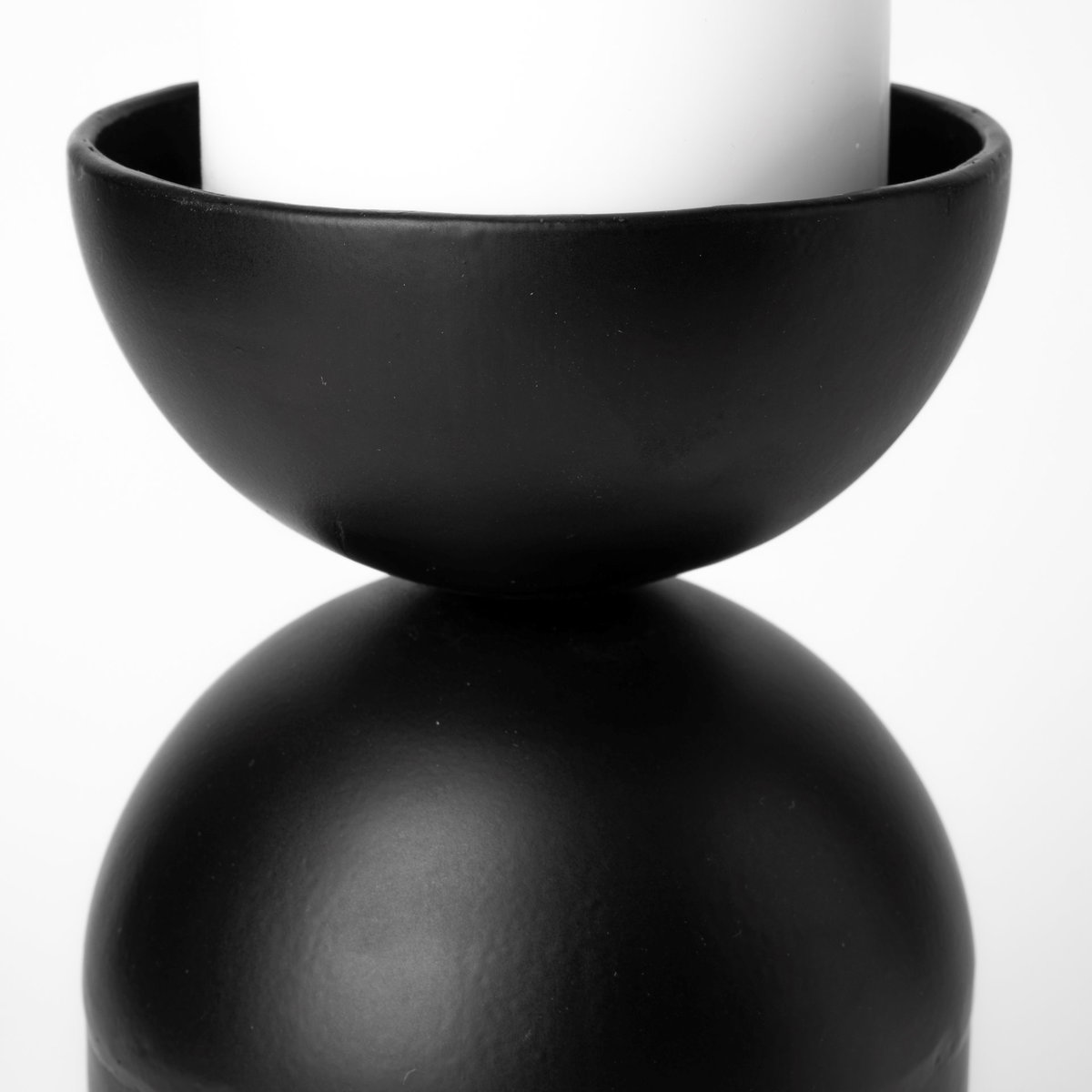 Alex Large Black Metal Cylindrical  Table Candle Holder, Candles & Candle Holder by Mercana, 4.53" length x 4.53" width x 13.39" height View 7