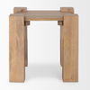 Beth Light Brown Wood Square Accent Table, Side & End Table by Mercana, 23" length x 23" width x 21.75" height thumbnail 4