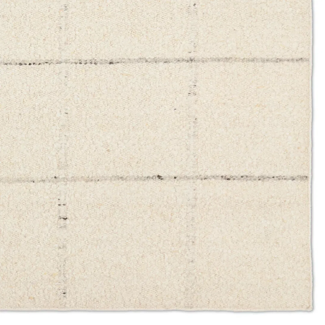 Jaipur Living Coart LEO11 Handmade Stripes Ivory and Gray Area Rug (5'x8') large image 