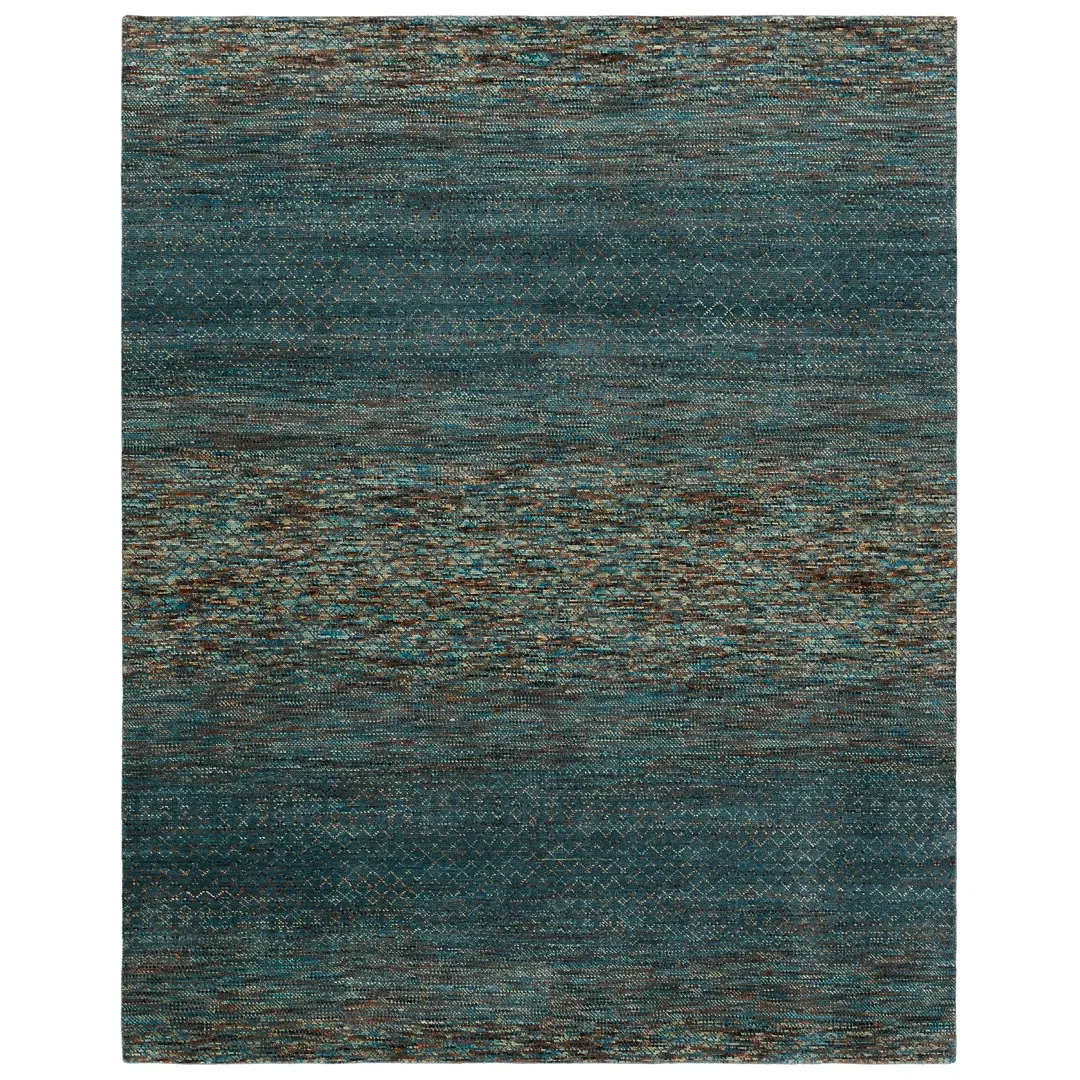 Jaipur Living Aissa HRM01 Handknotted Solid Blue and Multicolor Area Rug (9'x12') large image 