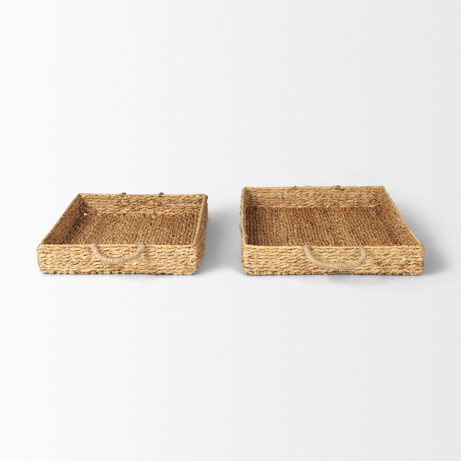 Hona Set of 2 Large Recatangular Nesting Water Hyacinth Trays large image 