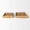 Hona Set of 2 Large Rectangular Nesting Water Hyacinth Trays, Decorative Tray by Mercana, 27.95" length x 18.11" width x 3.15" height thumbnail 3