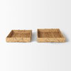 Hona Set of 2 Large Rectangular Nesting Water Hyacinth Trays, Decorative Tray by Mercana, 27.95" length x 18.11" width x 3.15" height thumbnail 3