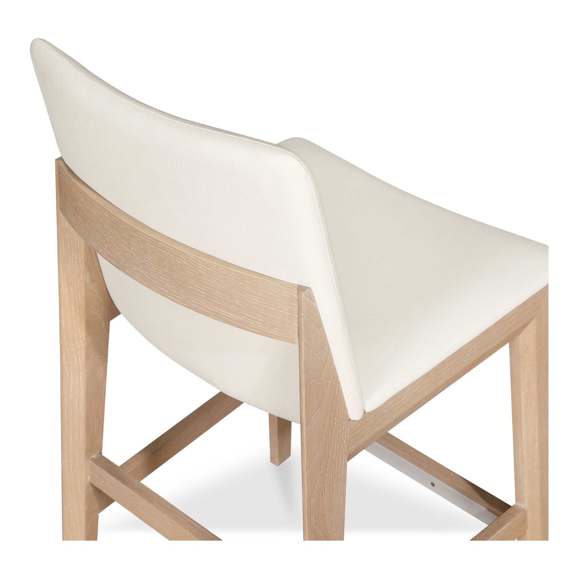 Deco Oak Counter Stool White Pvc large image 