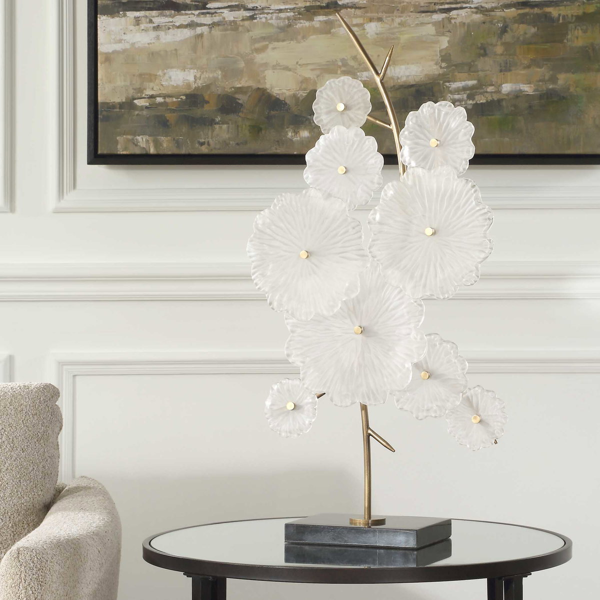 Glass Garden Table Sculpture, Figurines & Statue by Uttermost, 16" width x 29.5" height x 6" depth View 2