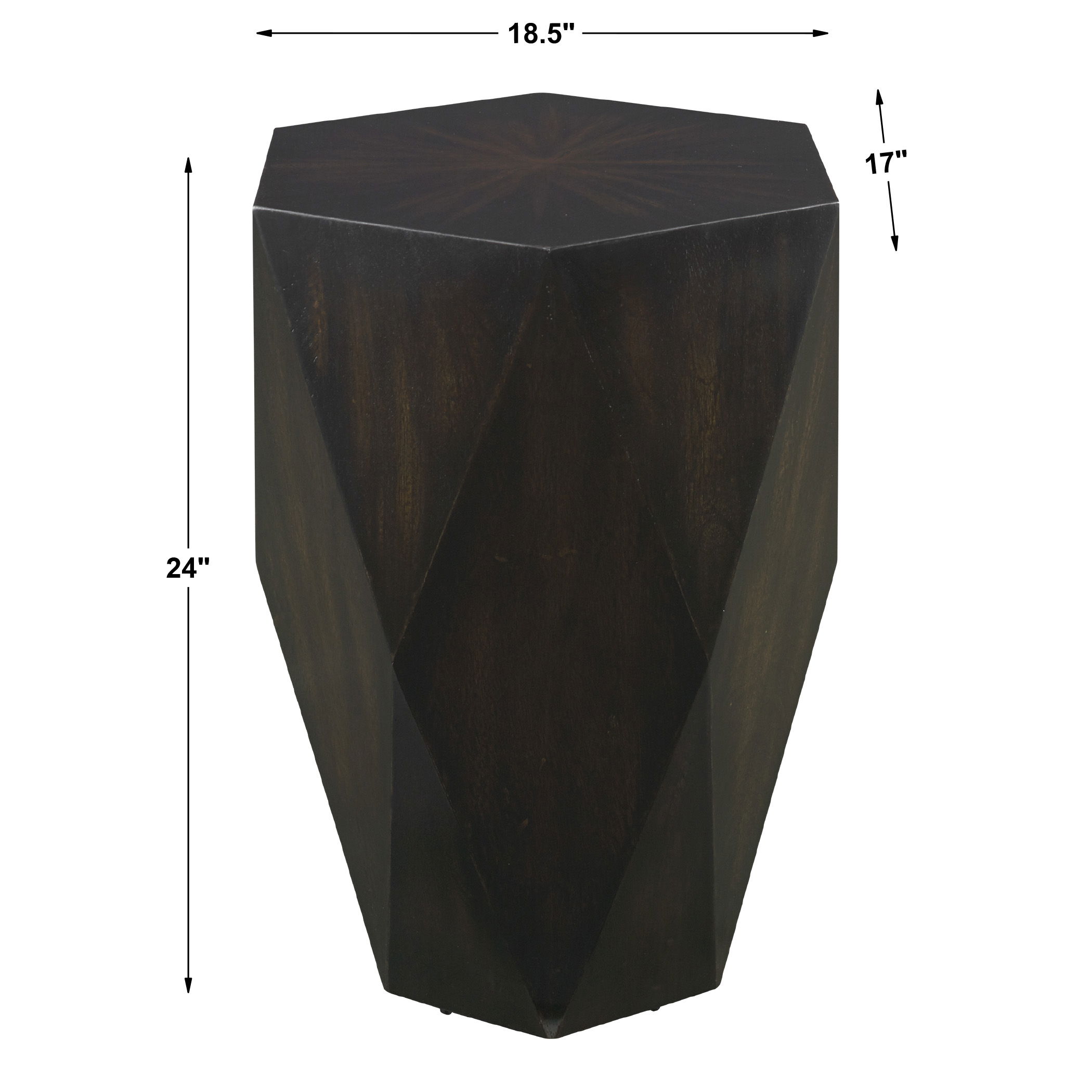 Volker Black Wooden Side Table large image 