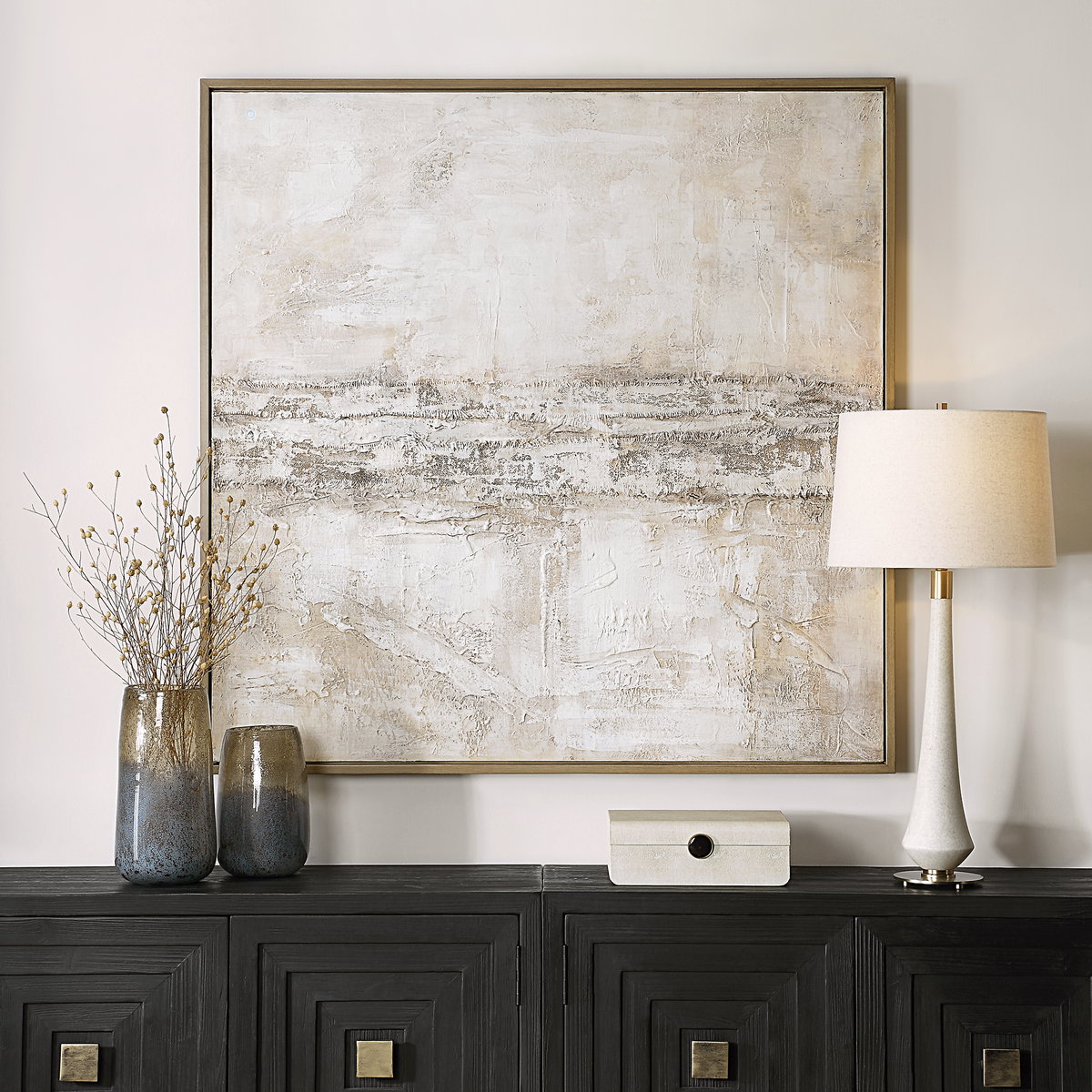 Desert Oasis Abstract Canvas Art, by Uttermost, 51.75" width x 51.75" height x 1.5" depth View 2