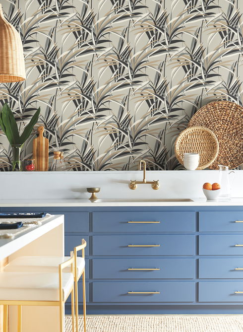 Tropical Paradise Taupe Wallpaper