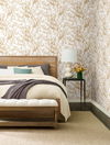 Budding Branch Silhouette White & Gold Wallpaper thumbnail 2