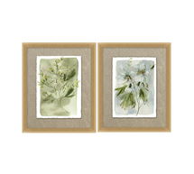 Online Designer Home/Small Office Whitlow Grass in Sage & Cosmos in Mist by Kelly Ventura, Set of 2, 13"x16"