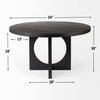 Liesl 54' Round Pedestal Dining Table | Modern | Black Wood | Seats 6, by Mercana, 54" length x 54" width x 30" height thumbnail 6