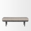 Shae Black Wood with Black and Cream Upholstered Bench, Benche by Mercana, 56.5" length x 18" width x 18.5" height thumbnail 4