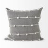 Linda 20x20 Navy And Cream With White Detail Pillow Cover, Decorative Pillow by Mercana, 20" length x 20" width x 0.2" height thumbnail 6