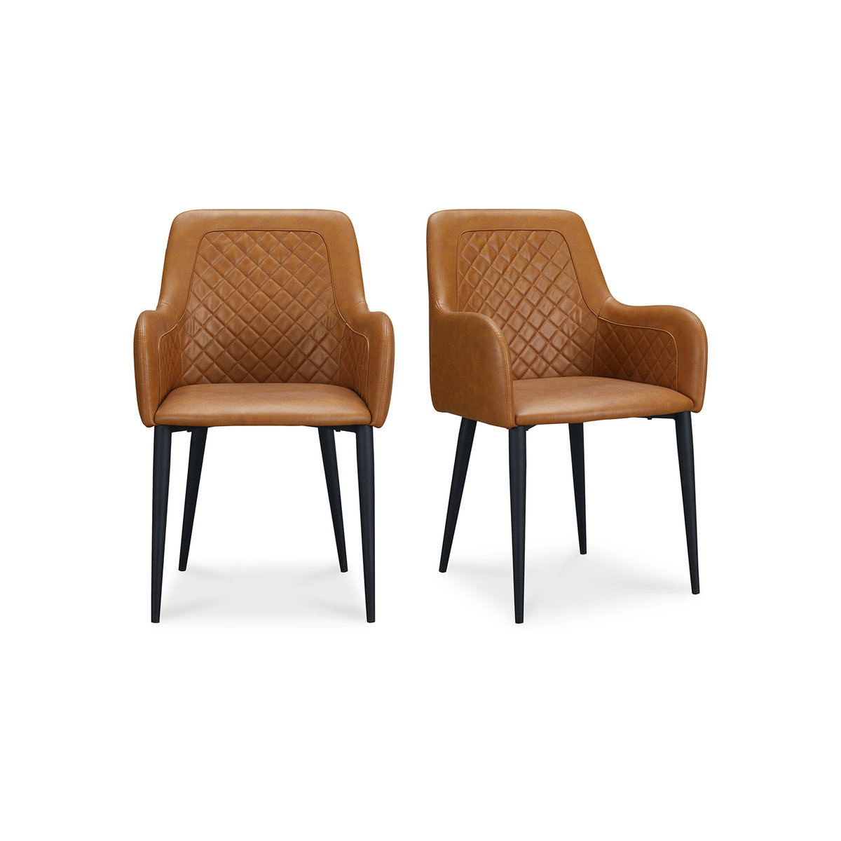 Cantata Dining Chair Tawny Vegan Leather - Set Of Two, by Moe's Home, 22" width x 34.6" height x 23" depth View 2