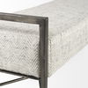 Charlotte  55.0L Gray Herringbone Fabric Seat with Antique Nickel Metal Frame Bench thumbnail 6