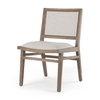 Wynn Cane Back Dining Side Chair | Fabric with Brown Wood, Dining Chair by Mercana, 20.47" length x 24.61" width x 34.06" height thumbnail 1