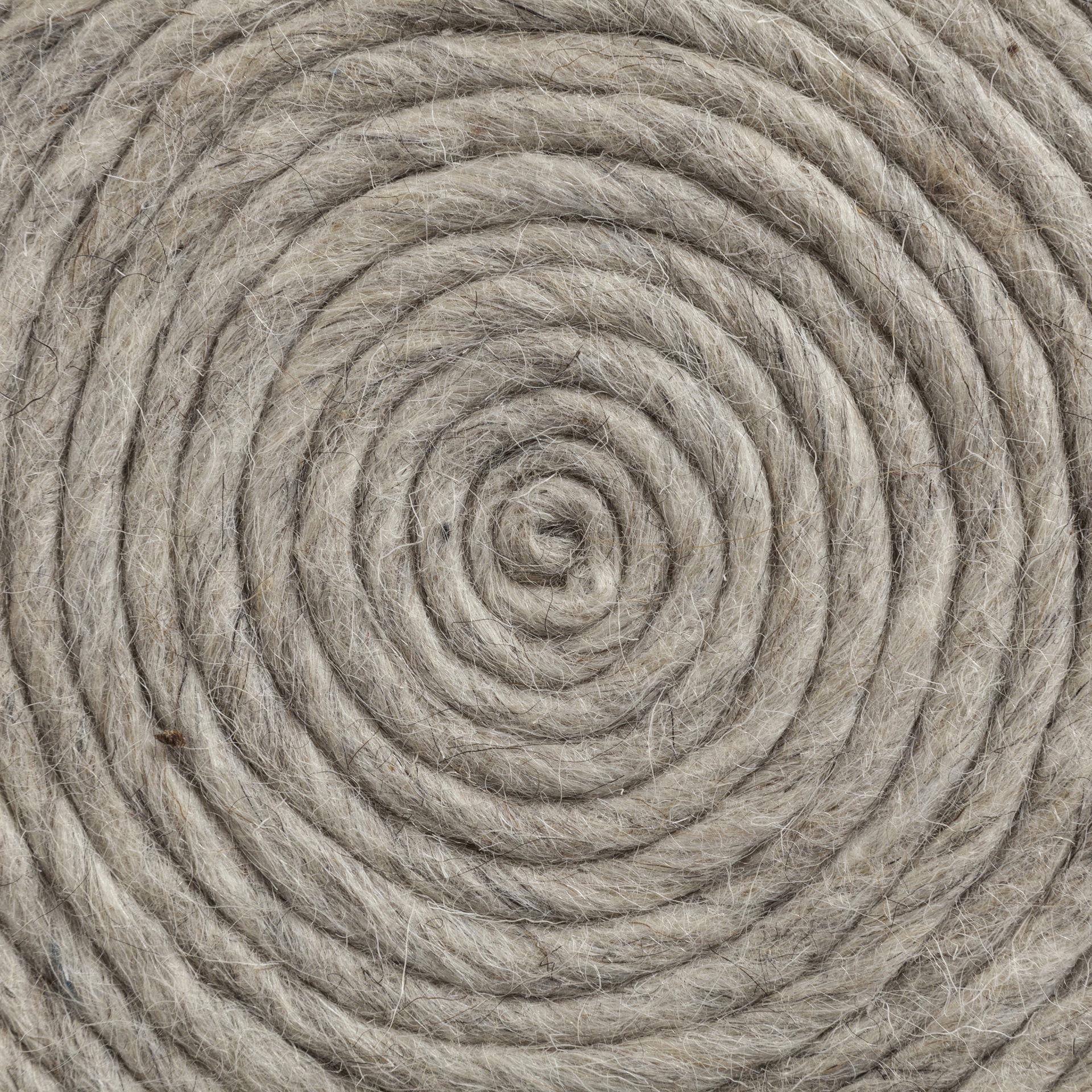 Allium Oatmeal Handwoven Wool Cylindrical Pouf large image 