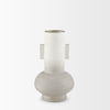 Torres Small Textured Off White with Gold Metal Vase, by Mercana, 7.87" length x 7.87" width x 12.6" height thumbnail 3