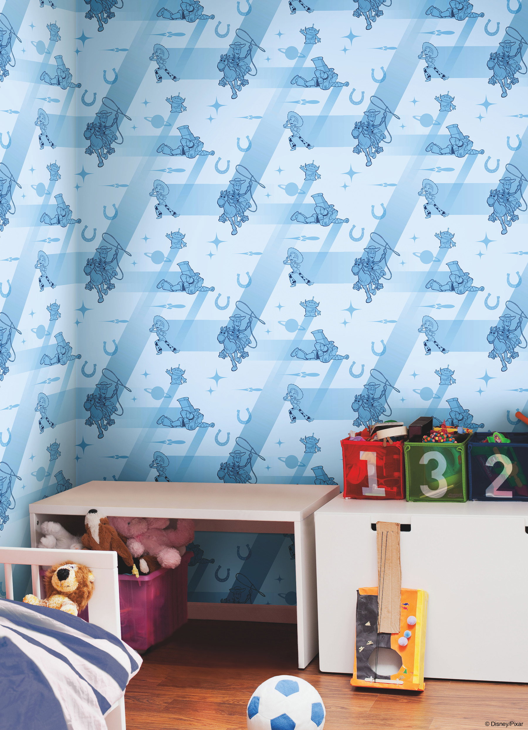 Disney & Pixar Toy Story 4 Retro Blue Wallpaper, by York Wall, 33' length x 1'8.5" width x 0.02" depth View 4