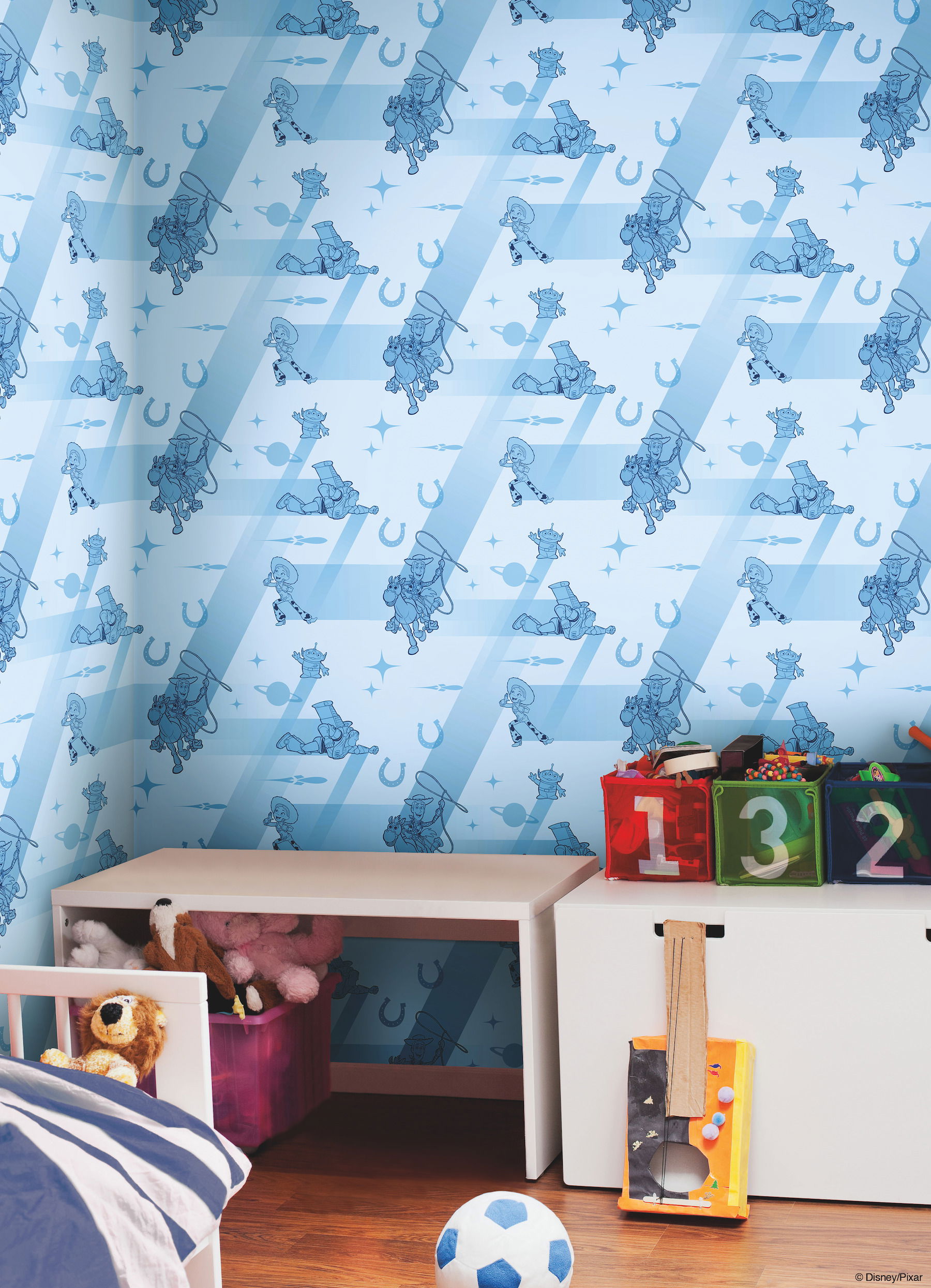 Disney & Pixar Toy Story 4 Retro Blue Wallpaper large image 