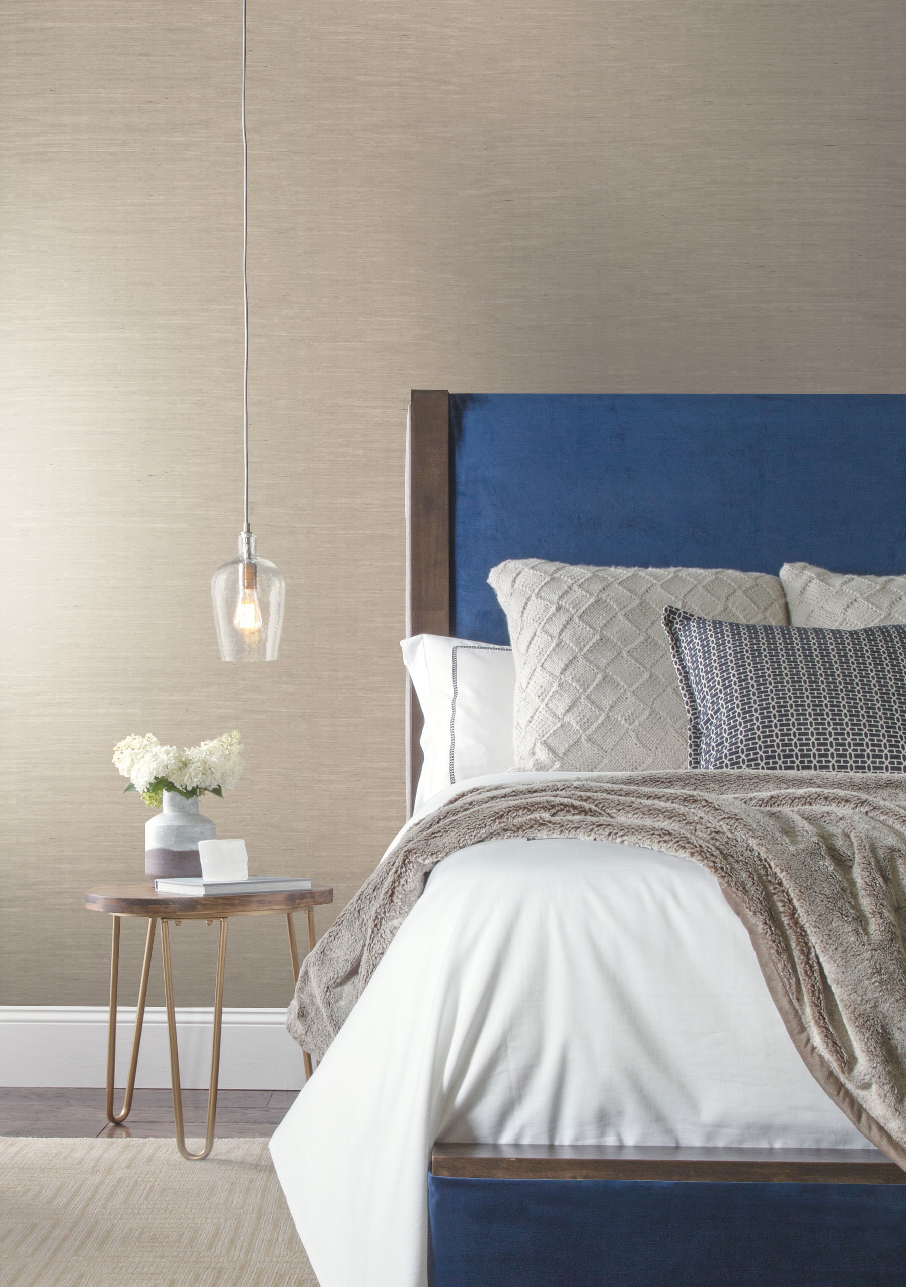 Plain Grass White Wallpaper, by York Wall, 24' length x 3' width x 0.02" depth View 4