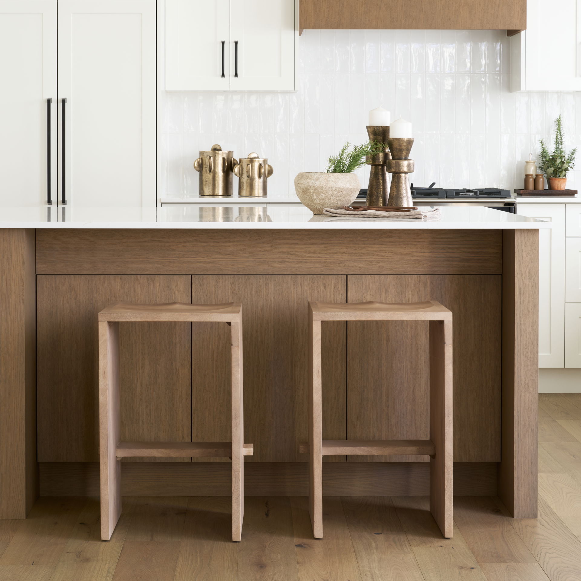 Aida 26' Seat Height Light Brown Wood Counter Stool, Counter & Bar Stool by Mercana, 18.5" length x 14" width x 26" height View 2