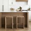 Aida Backless 26in Seat Counter Stool | Light Brown, Counter & Bar Stool by Mercana, 18.5" length x 14" width x 26" height thumbnail 2