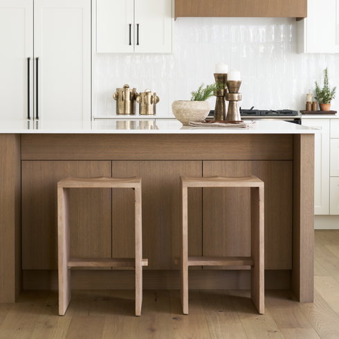 Aida Backless 26in Seat Counter Stool | Light Brown