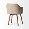 Ronald Curved Back Dining Side Chair | Cream Fabric with Brown Wood, Dining Chair by Mercana, 23.25" length x 21.75" width x 32.25" height thumbnail 5