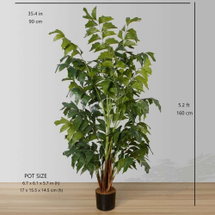 Online Designer Bedroom Xavi Artificial Fishtail Palm Tree Potted Plant- 5.5 ft. size