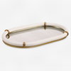 Cyprus Leather Oval Tray, Decorative Tray by Uttermost, 24" width x 2" height x 16" depth thumbnail 1