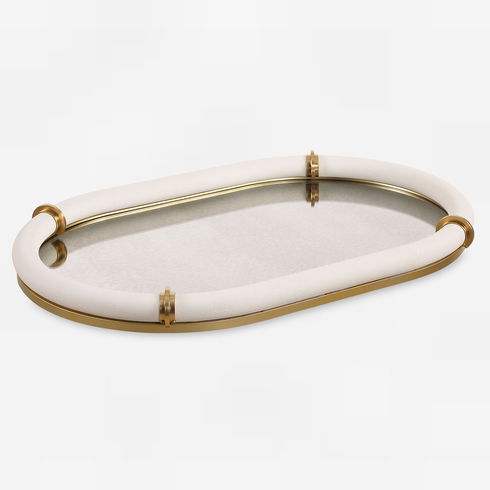 Cyprus Leather Oval Tray