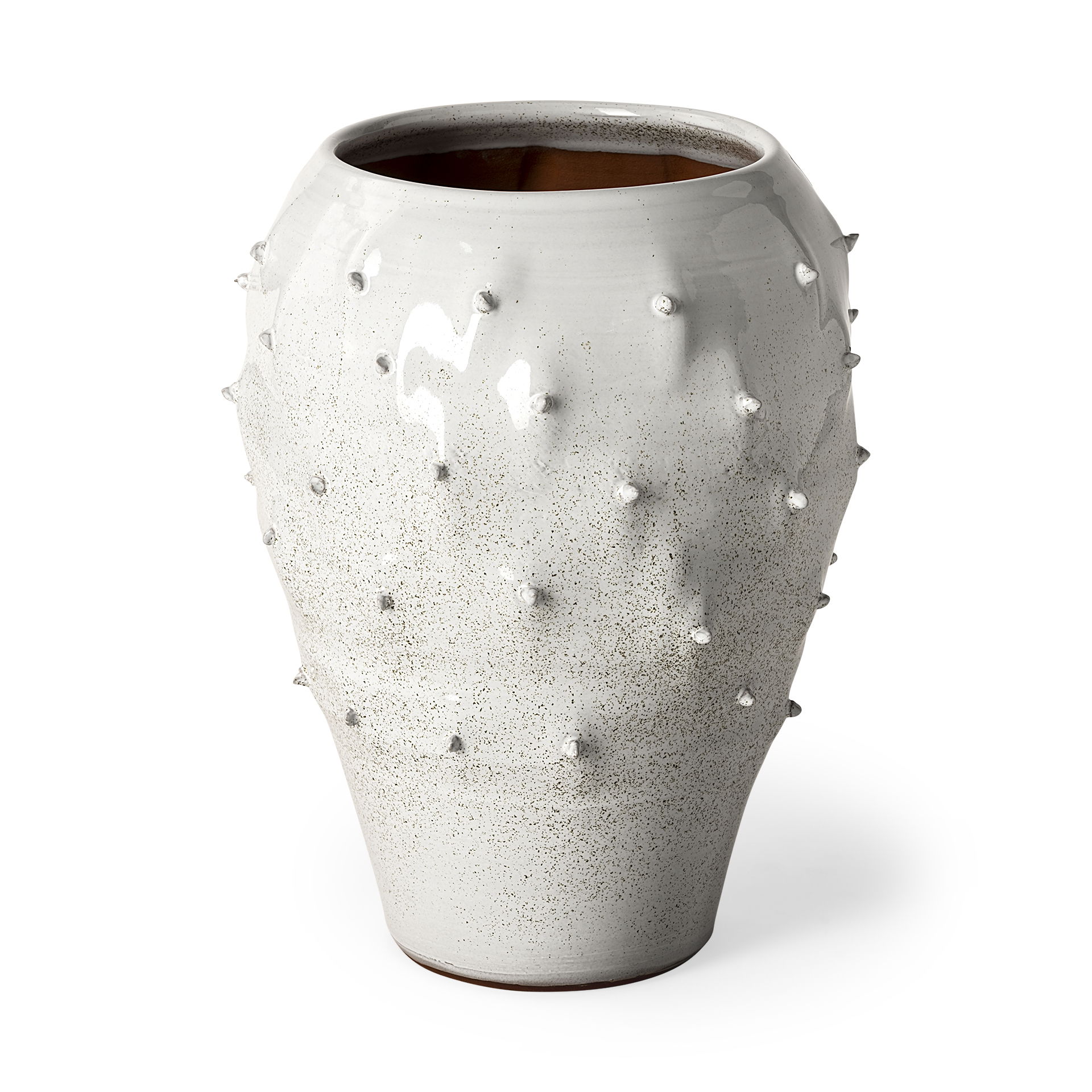 Julian Large Glossy White Ceramic Spoked Vase large image 
