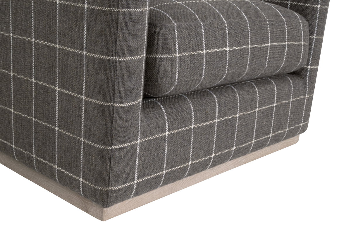 Siena Plinth Base Swivel Club Chair, Accent Chair by Essentials for Living, 33" width x 35" height x 35" depth View 8