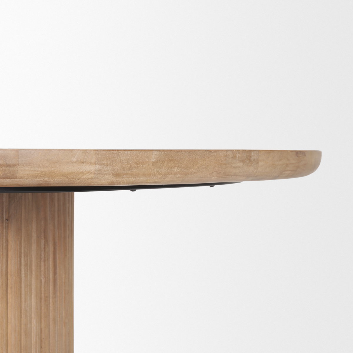 Terra 60' Round Pedestal Dining Table | Modern | Light Brown Wood | Seats 6, by Mercana, 60" length x 60" width x 30" height View 8