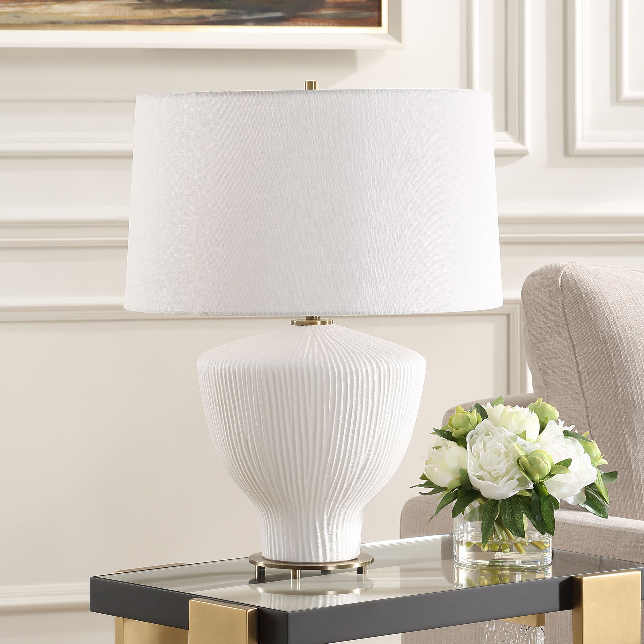 Maisie White Table Lamp large image 