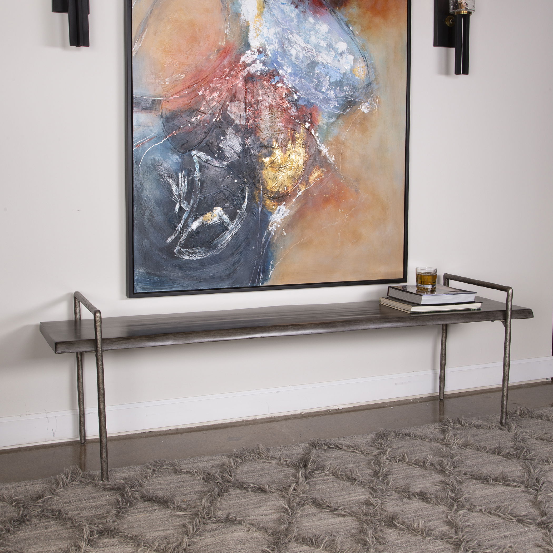 Chandos Wooden Bench, Furniture by Uttermost, 76" width x 23" height x 18" depth View 2