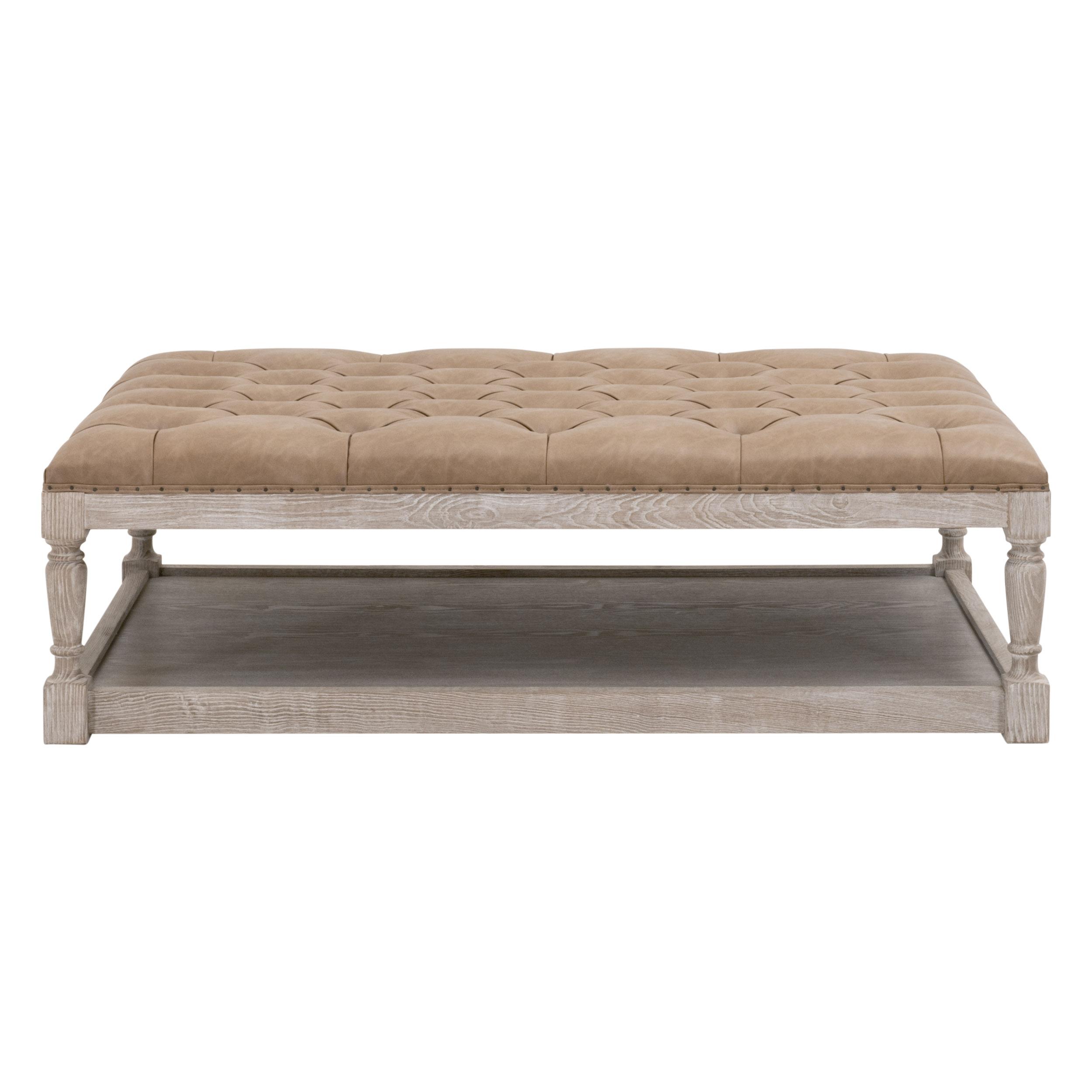 Townsend Tufted Upholstered Rectangle Coffee Table large image 