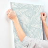 Palm Cove Toile White & Blue Wallpaper thumbnail 5