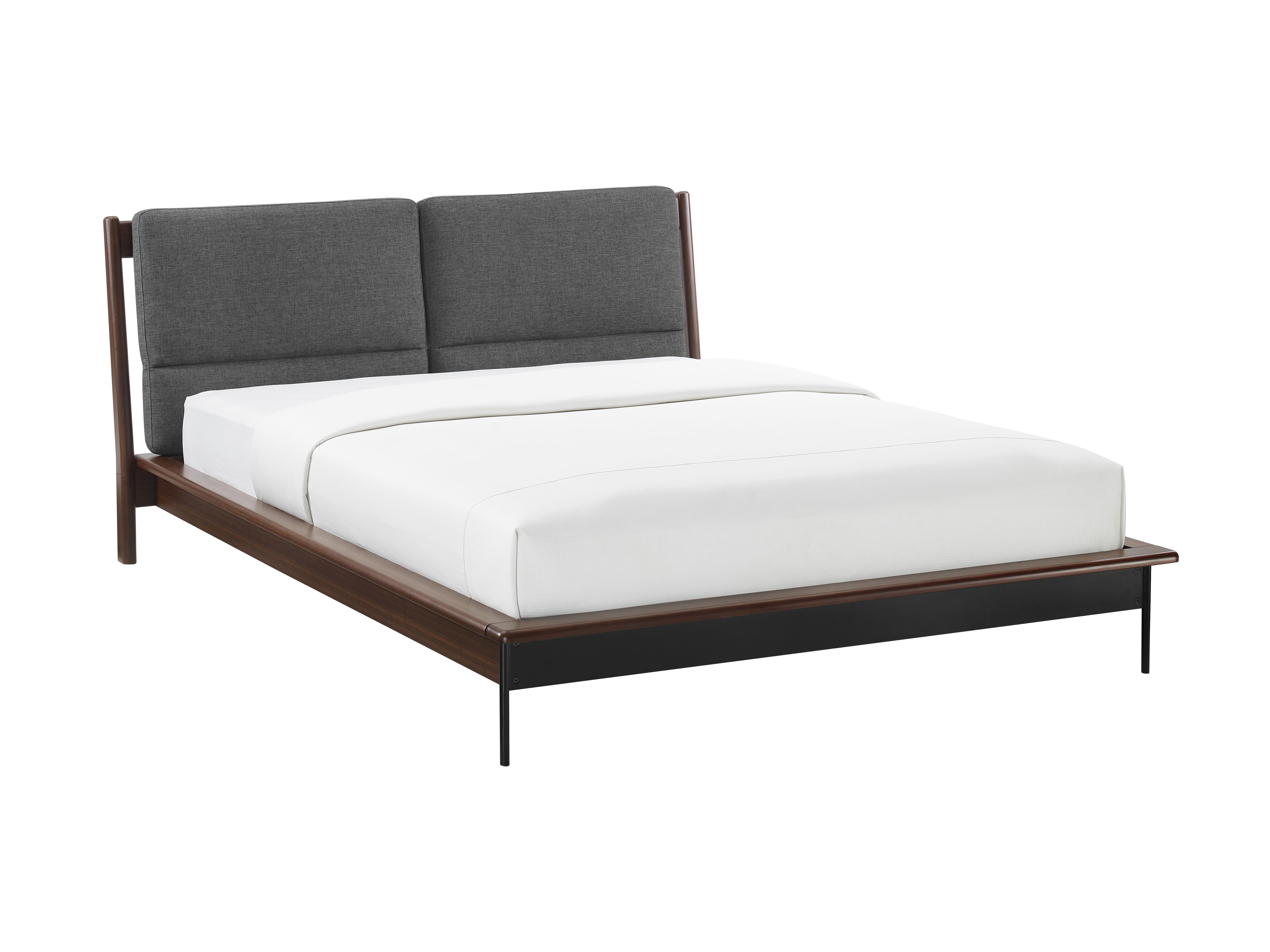 Park Avenue Queen Platform Bed with Fabric, Ruby large image 