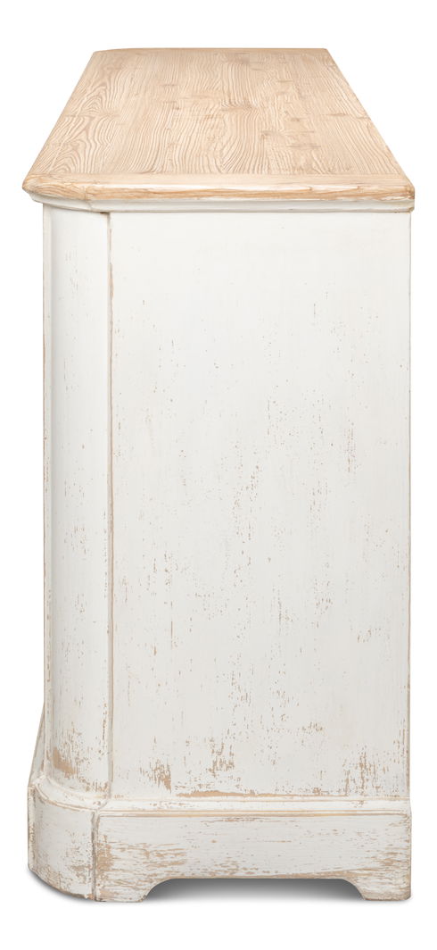 Antique Whitewash Sideboard  4 Door