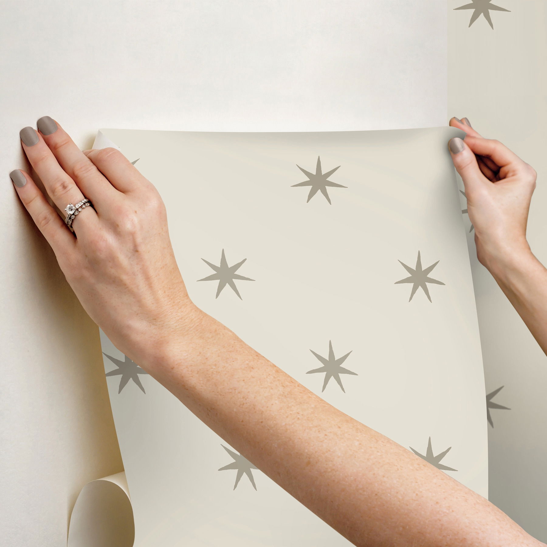 Star Splendor Wicker & Metallic Glint Peel & Stick Wallpaper large image 