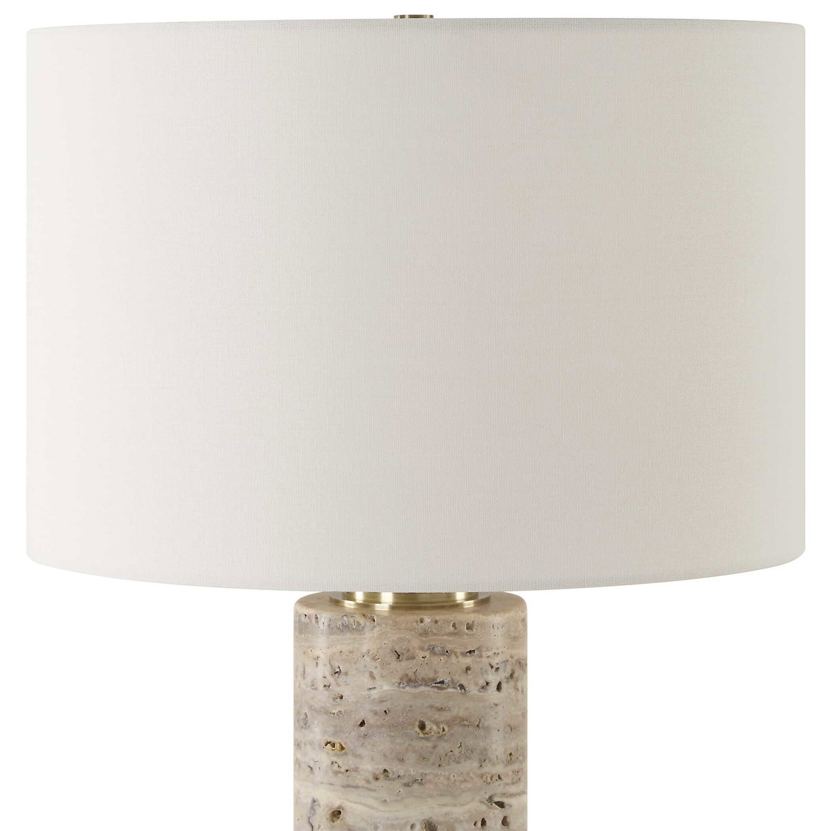 Cortado Travertine Table Lamp, by Uttermost, 15" width x 23.25" height x 15" depth View 6